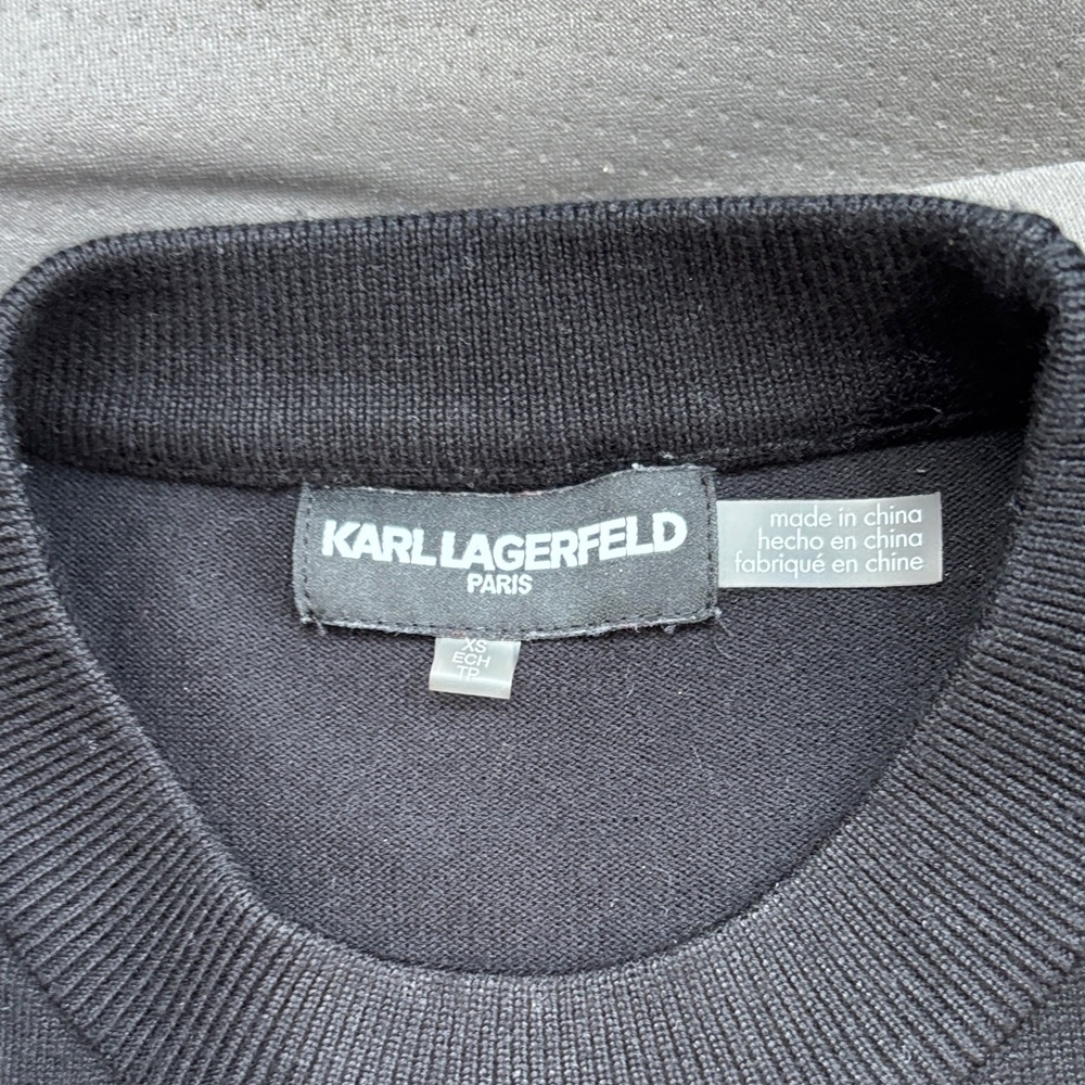 Karl Lagerfeld Kids Black Sweatshirt with Red Heart and Star Accents - Picture 3 of 5